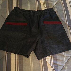 Gucci Boys dark Gray Shorts with Red and Green Accents (elastic waist)